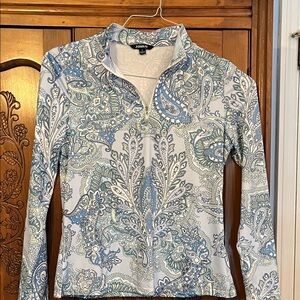 Acegolf Blue Paisley Women's quarter zip Top